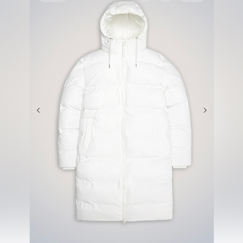 RAINS Alta Long Puffer Size: Large Color: Powder NWT